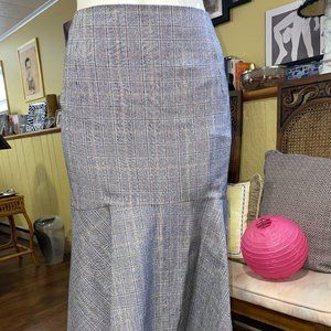 Balenciaga Wool Midi Skirt with Tailoring Check